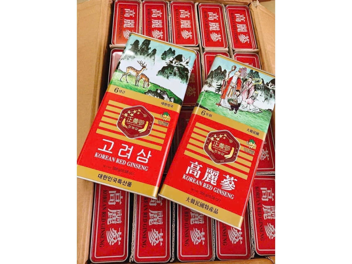 Hồng sâm củ khô hộp thiếc 300g